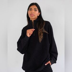 ✨ 4. NWT Brunette The Label Black 100% Cotton 1/2 Pullover